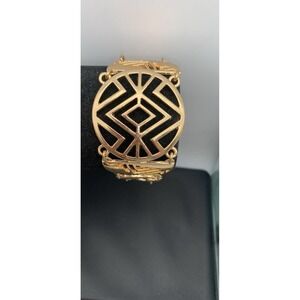 Vintage SHA Avon 80's Chunky Round Gold Tone Open Work Link Bracelet